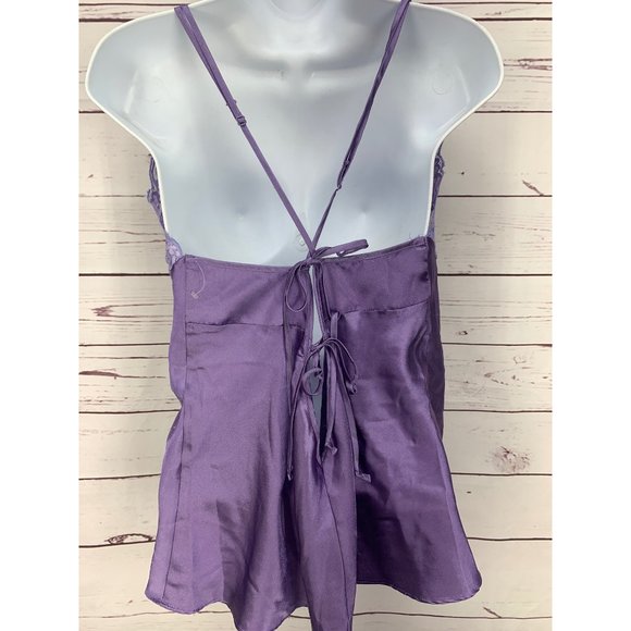 Avon Purple Satin Lace Size 1X Crossback‎ Sleep Top - Picture 2 of 7